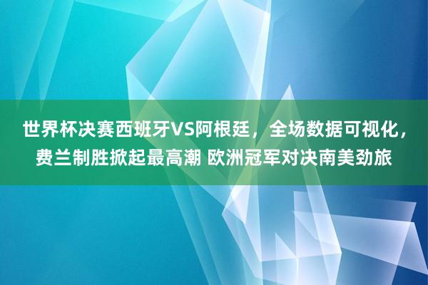 世界杯决赛西班牙VS阿根廷,全场数据可视化,费兰制胜掀起最高潮 欧洲冠军对决南美劲旅