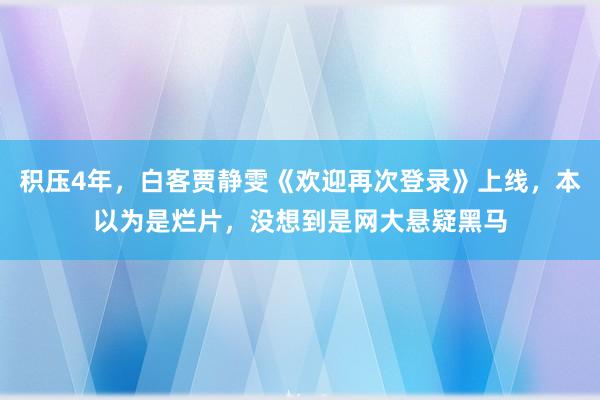 积压4年，白客贾静雯《欢迎再次登录》上线，本以为是烂片，没想到是网大悬疑黑马