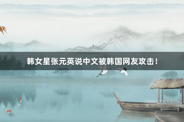 韩女星张元英说中文被韩国网友攻击！