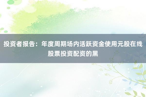 投资者报告：年度周期场内活跃资金使用元股在线股票投资配资的黑
