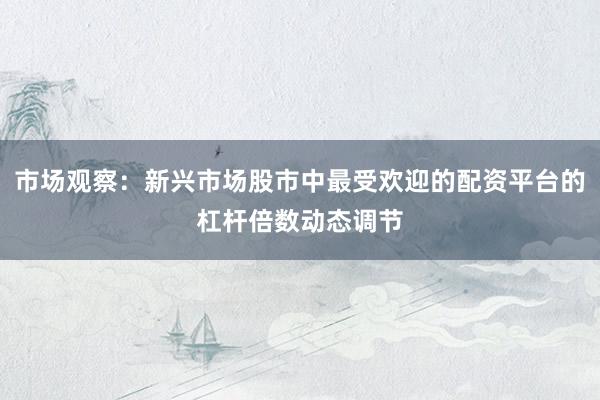 市场观察：新兴市场股市中最受欢迎的配资平台的杠杆倍数动态调节