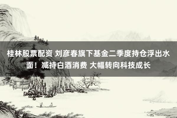 桂林股票配资 刘彦春旗下基金二季度持仓浮出水面！减持白酒消费 大幅转向科技成长