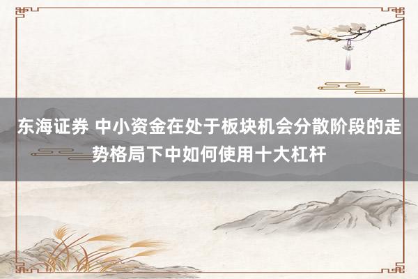 东海证券 中小资金在处于板块机会分散阶段的走势格局下中如何使用十大杠杆