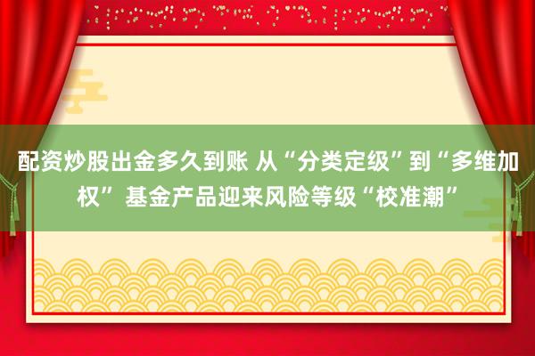配资炒股出金多久到账 从“分类定级”到“多维加权” 基金产品迎来风险等级“校准潮”